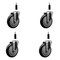 Service Caster 5'' Black Poly Wheel Swivel 7/8'' Expanding Stem Caster Set, 4PK SCC-EX20S514-PPUB-BLK-78-4 - alternate 1